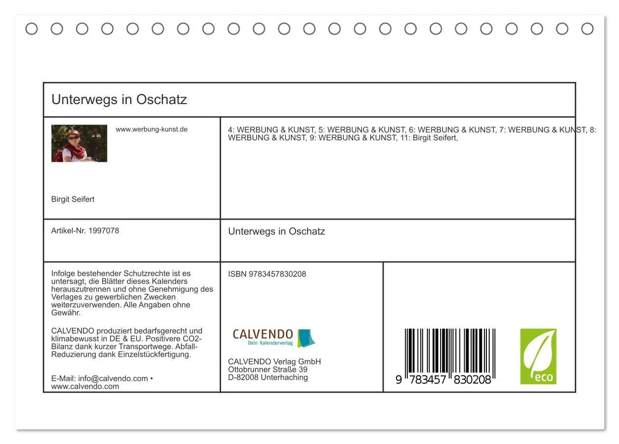 Bild: 9783457830208 | Unterwegs in Oschatz (Tischkalender 2026 DIN A5 quer), CALVENDO...