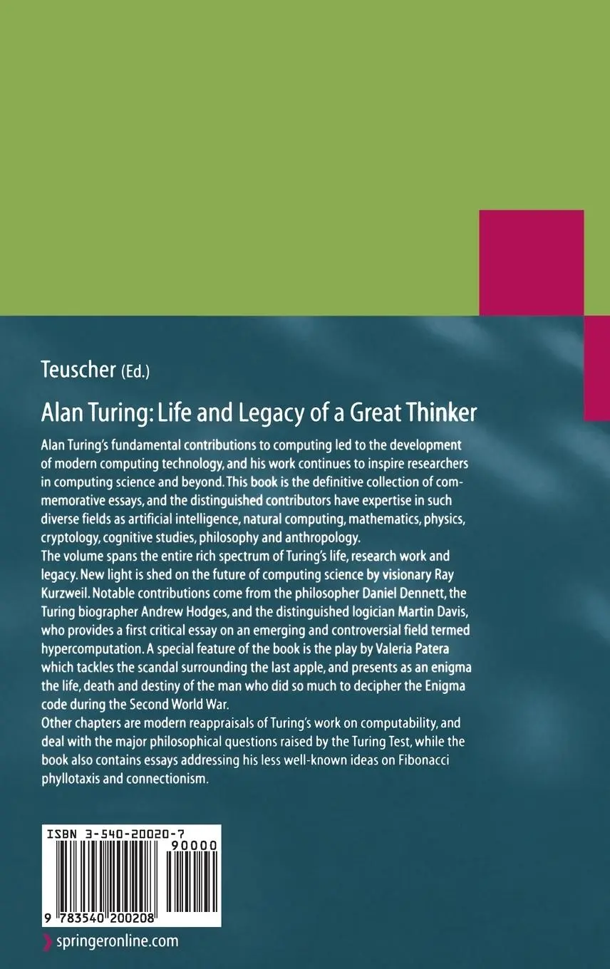 Rückseite: 9783540200208 | Alan Turing: Life and Legacy of a Great Thinker | Christof Teuscher