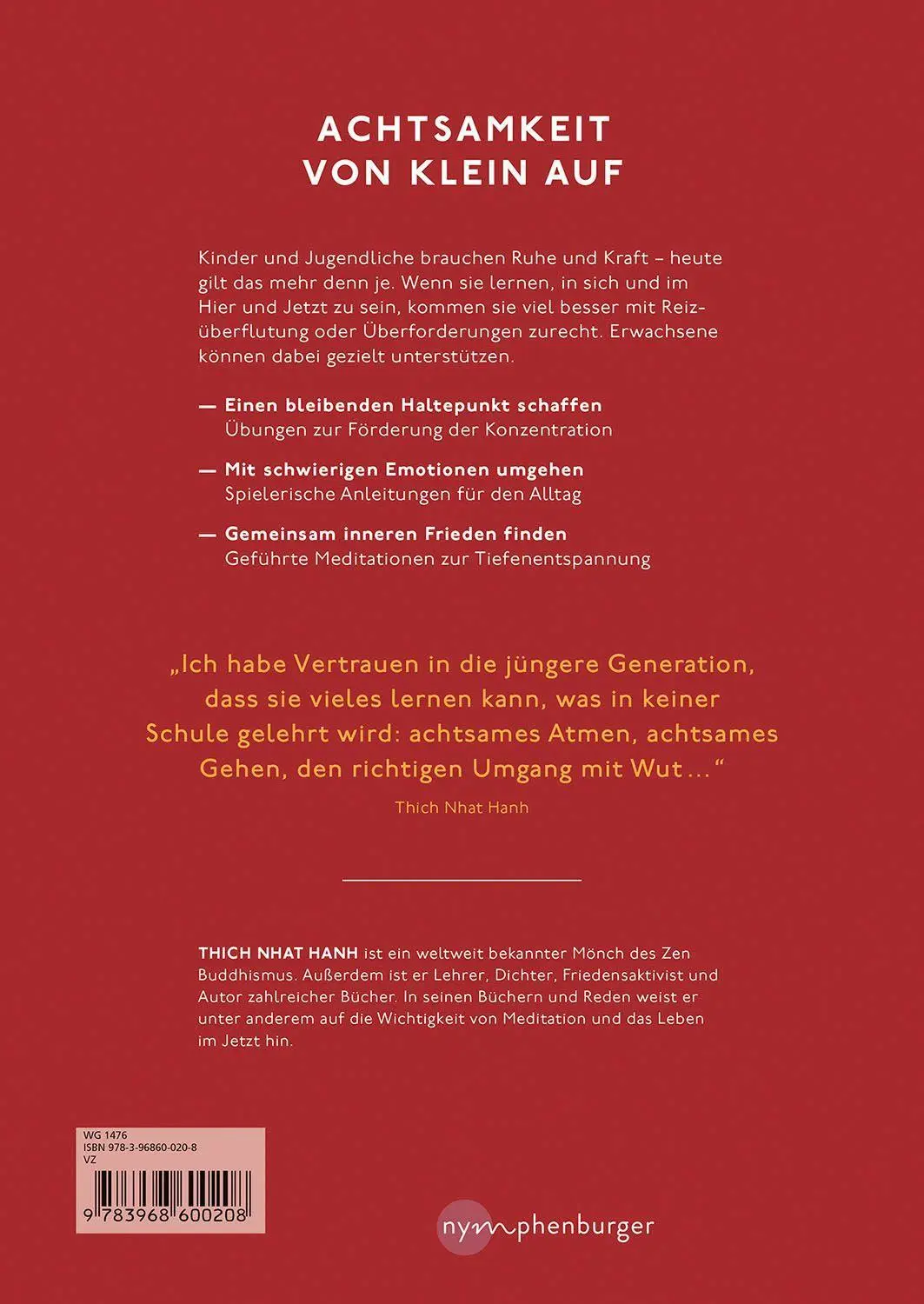 Bild: 9783968600208 | Achtsamkeit mit Kindern | Thich Nhat Hanh | Taschenbuch | 208 S.