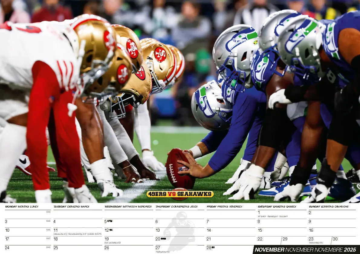 Bild: 9798893610208 | American Football Kalender 2025 | NFL Kalender | Patrick Mahomes