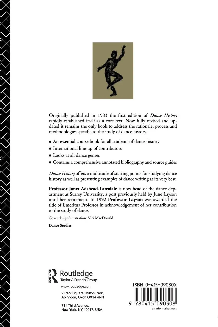 Rückseite: 9780415090308 | Dance History | An Introduction | Janet Adshead-Lansdale (u. a.)