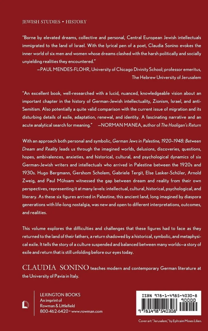 Rückseite: 9781498540308 | German Jews in Palestine, 1920-1948 | Between Dream and Reality | Buch