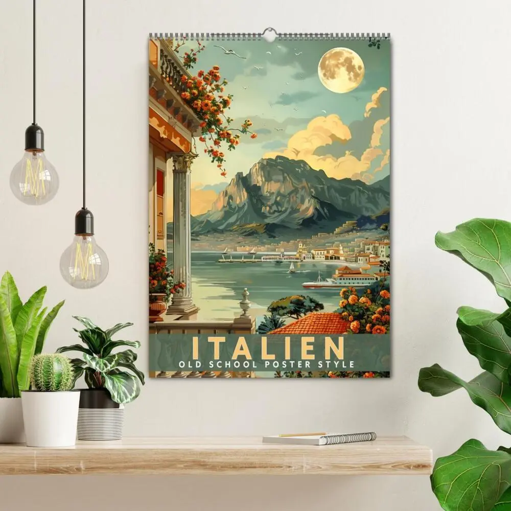 Bild: 9783457130308 | Italien - Old School Poster Style (Wandkalender 2025 DIN A2 hoch),...