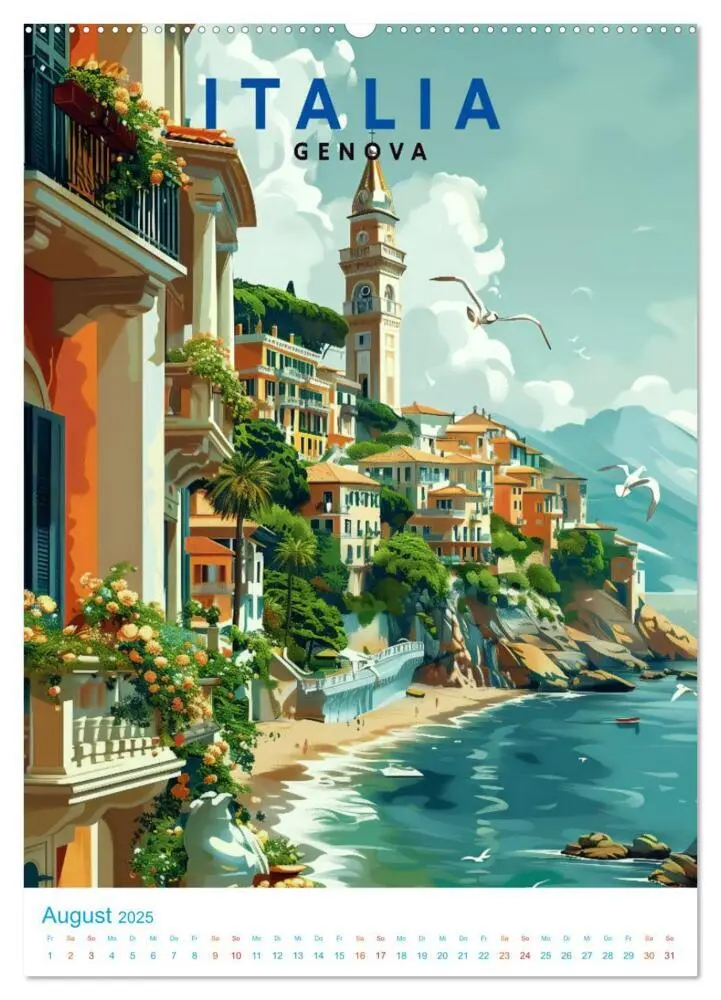 Bild: 9783457130308 | Italien - Old School Poster Style (Wandkalender 2025 DIN A2 hoch),...