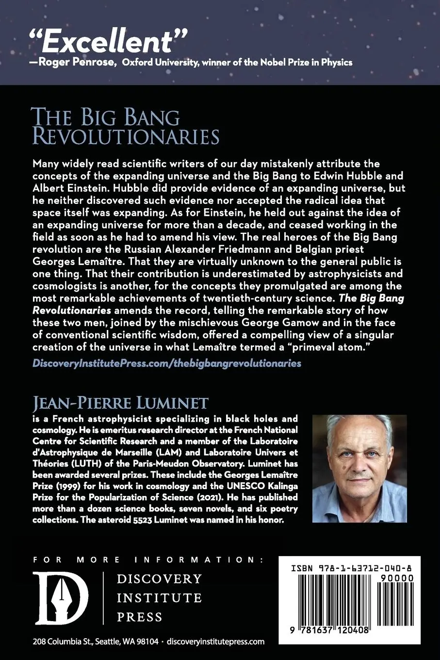 Rückseite: 9781637120408 | The Big Bang Revolutionaries | Jean-Pierre Luminet | Taschenbuch