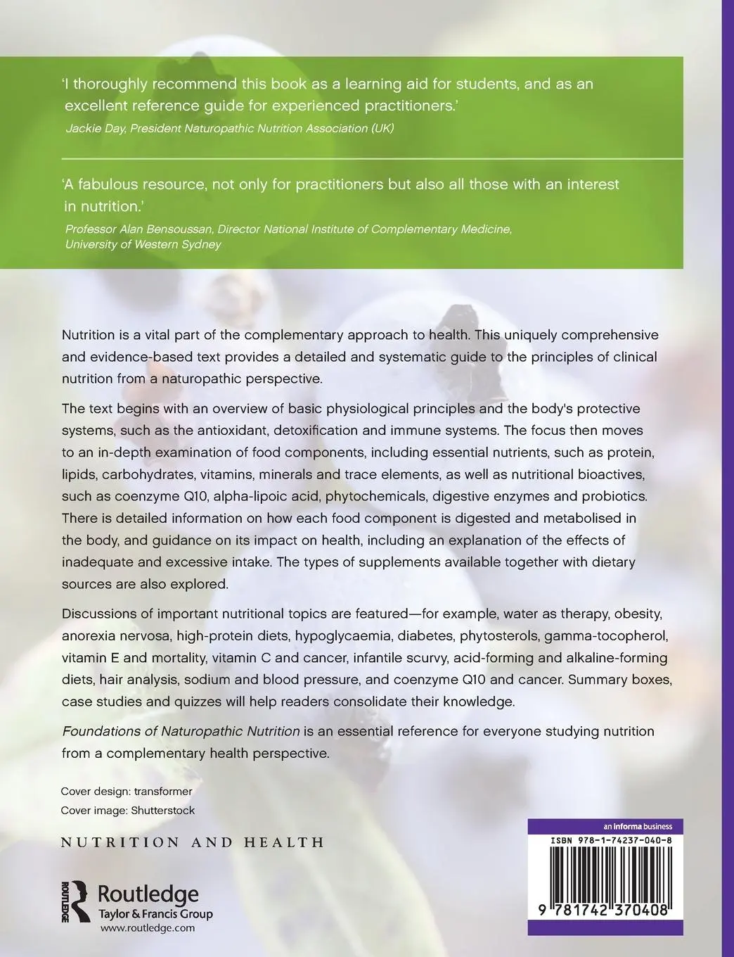 Rückseite: 9781742370408 | Foundations of Naturopathic Nutrition | Fay Paxton | Taschenbuch