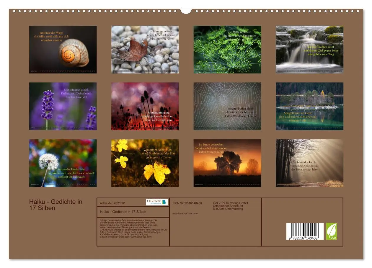 Bild: 9783516140408 | Haiku - Gedichte in 17 Silben (hochwertiger Premium Wandkalender...