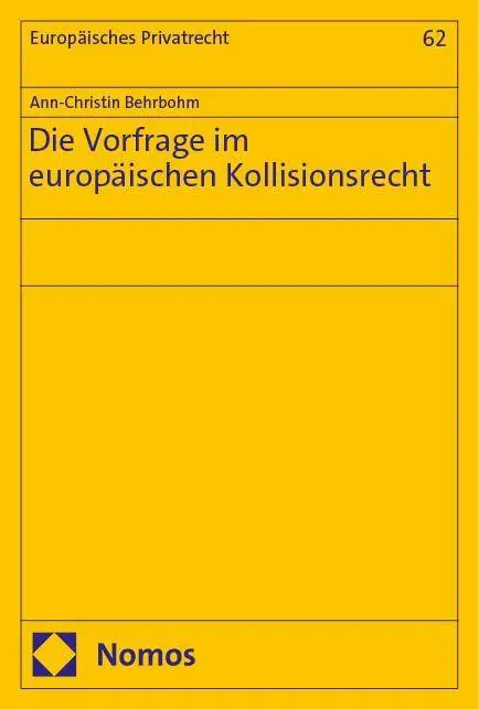 Die Vorfrage im europäischen Kollisionsrecht
