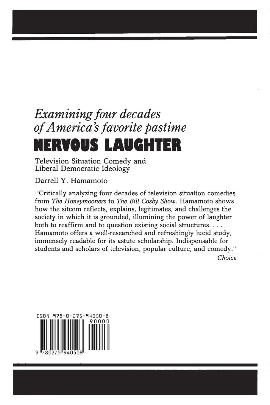 Rückseite: 9780275940508 | Nervous Laughter | Darrell Hamamoto | Taschenbuch | Englisch | 1991