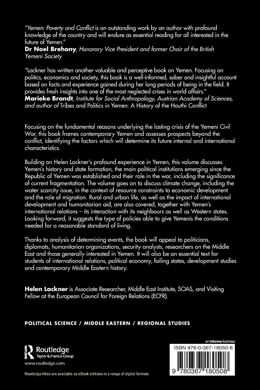 Rückseite: 9780367180508 | Yemen | Poverty and Conflict | Helen Lackner | Taschenbuch | Englisch