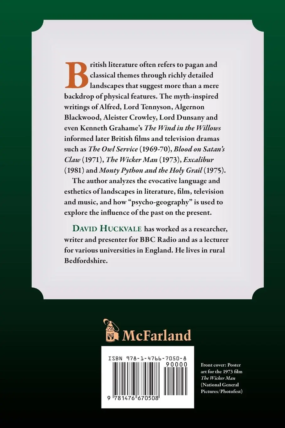 Rückseite: 9781476670508 | A Green and Pagan Land | David Huckvale | Taschenbuch | Englisch