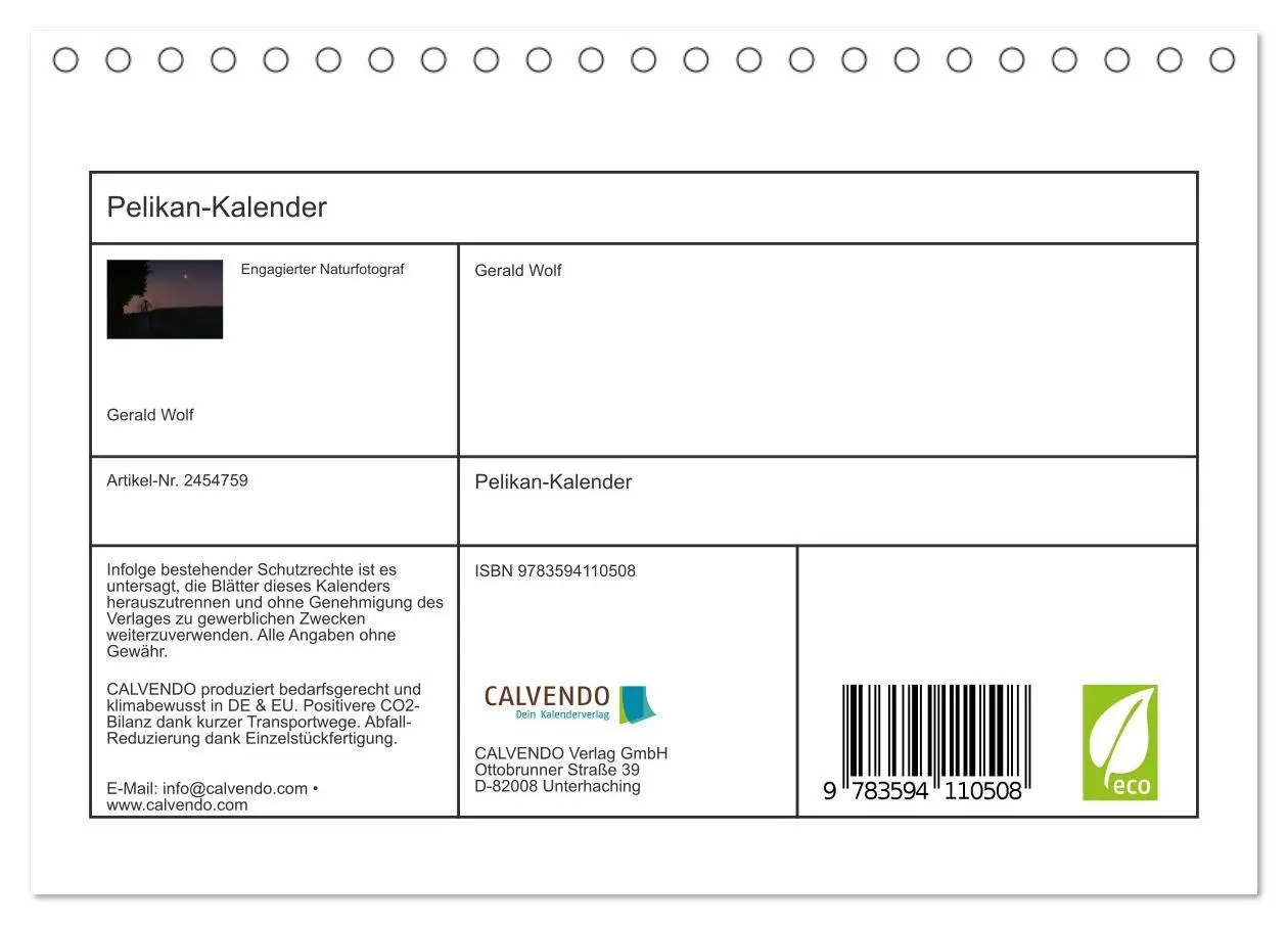 Bild: 9783594110508 | Pelikan-Kalender (Tischkalender 2027 DIN A5 quer), CALVENDO...