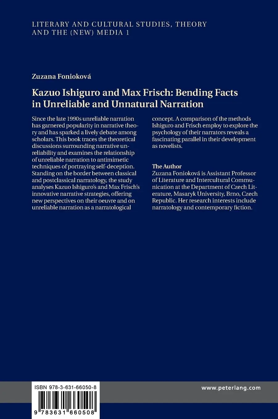 Rückseite: 9783631660508 | Kazuo Ishiguro and Max Frisch: Bending Facts in Unreliable and...