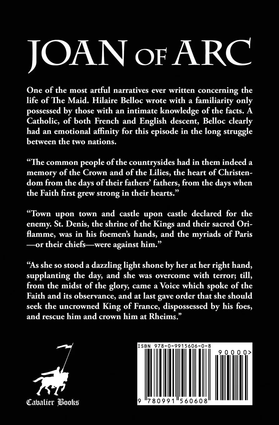 Rückseite: 9780991560608 | Joan of Arc | Hilaire Belloc | Taschenbuch | Kartoniert / Broschiert