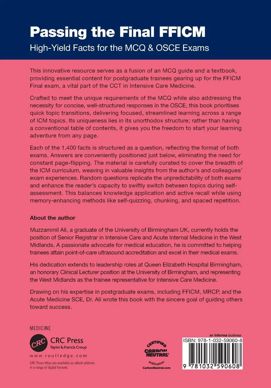 Rückseite: 9781032590608 | Passing the Final FFICM | High-Yield Facts for the MCQ &amp; OSCE Exams