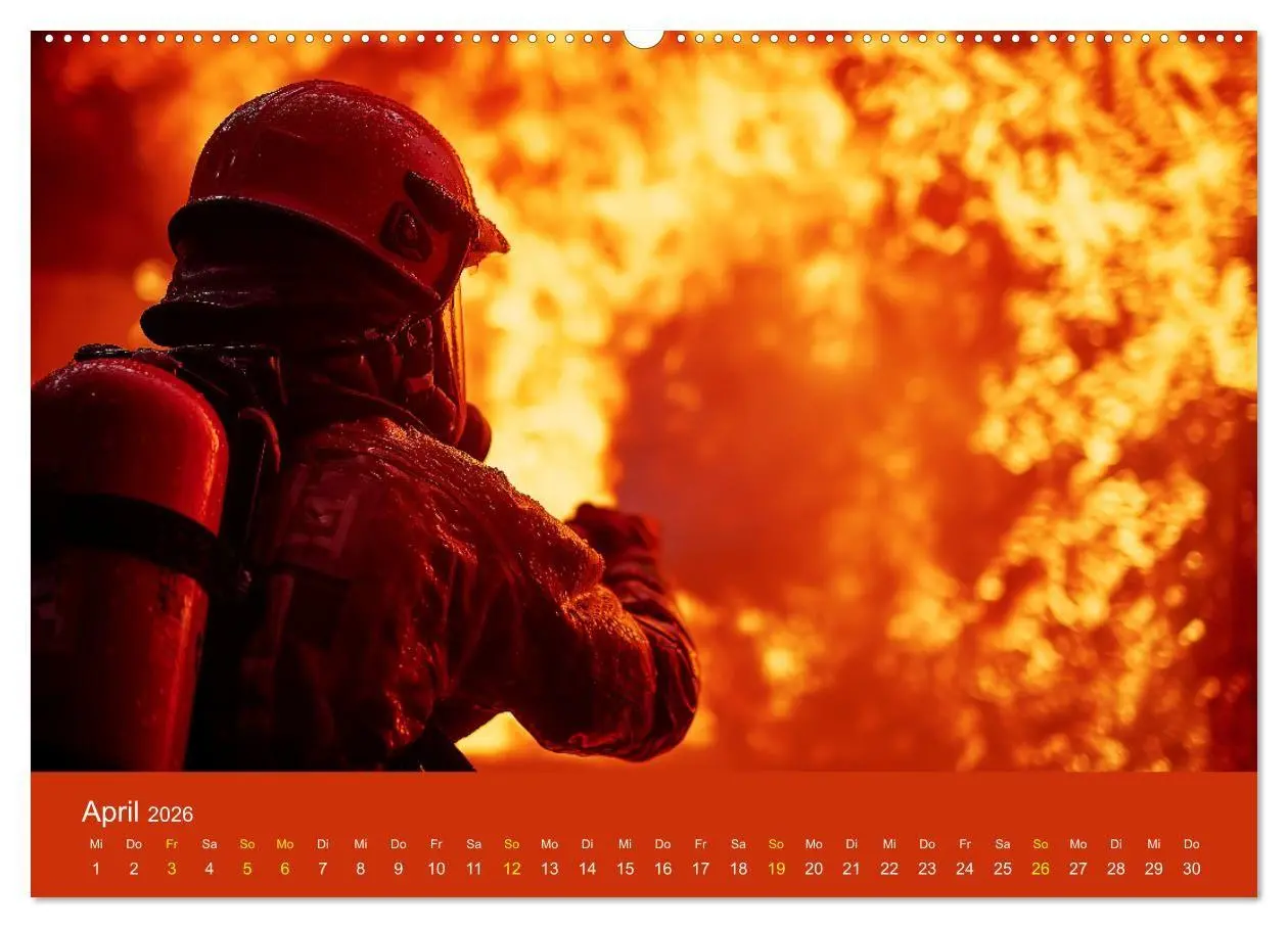 Bild: 9783516670608 | Feuer und Flamme - Feuerwehrkalender (hochwertiger Premium...