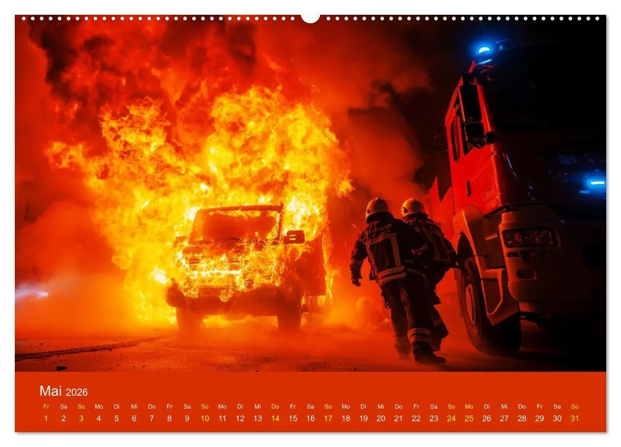 Bild: 9783516670608 | Feuer und Flamme - Feuerwehrkalender (hochwertiger Premium...