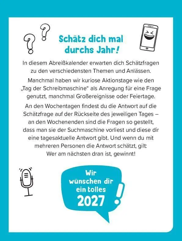 Bild: 9783989760608 | Schätz mal! Kalender 2027 | Taschenbuch | 638 S. | Deutsch | 2027