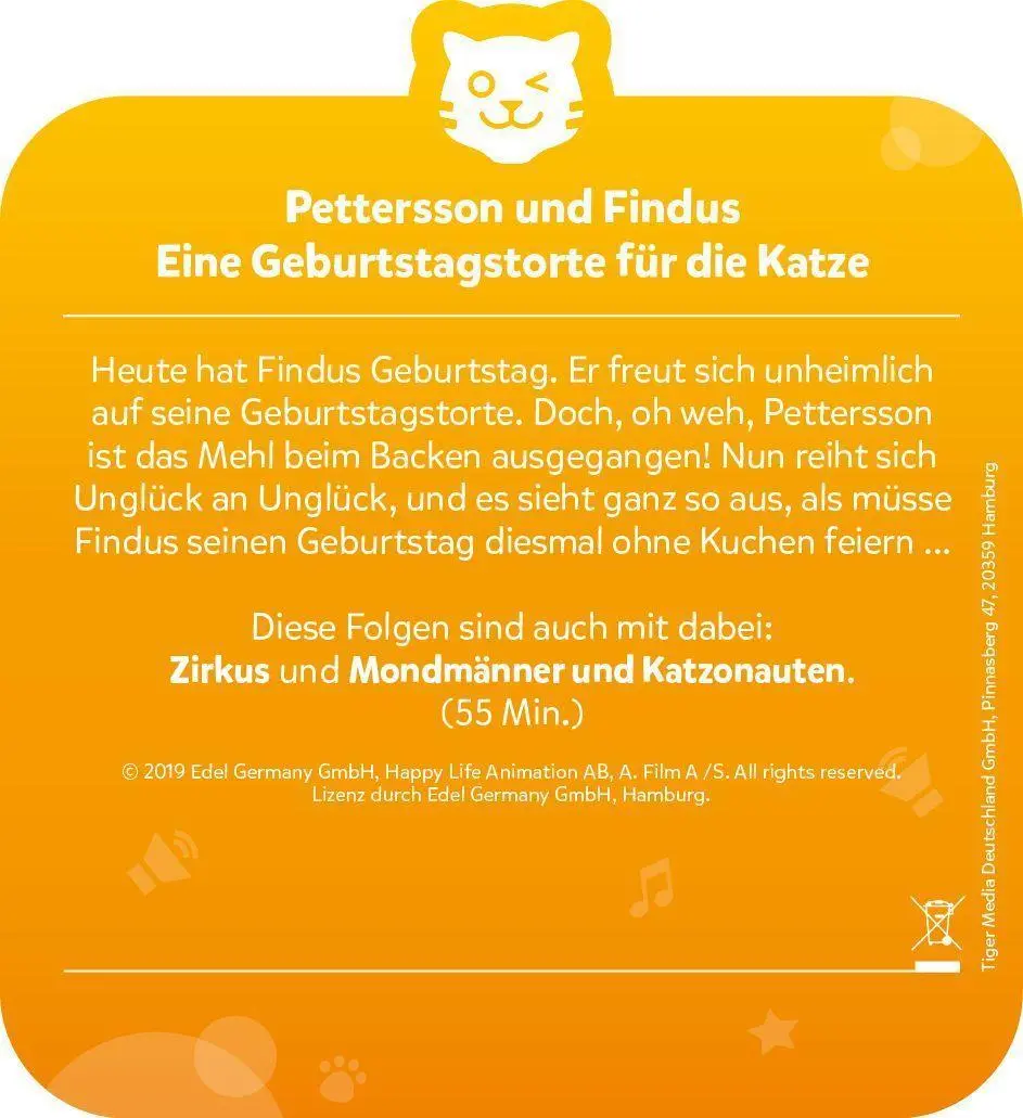 Bild: 4260535480708 | tigercard - Pettersson und Findus - Folge 1: Eine Geburtstagstorte...