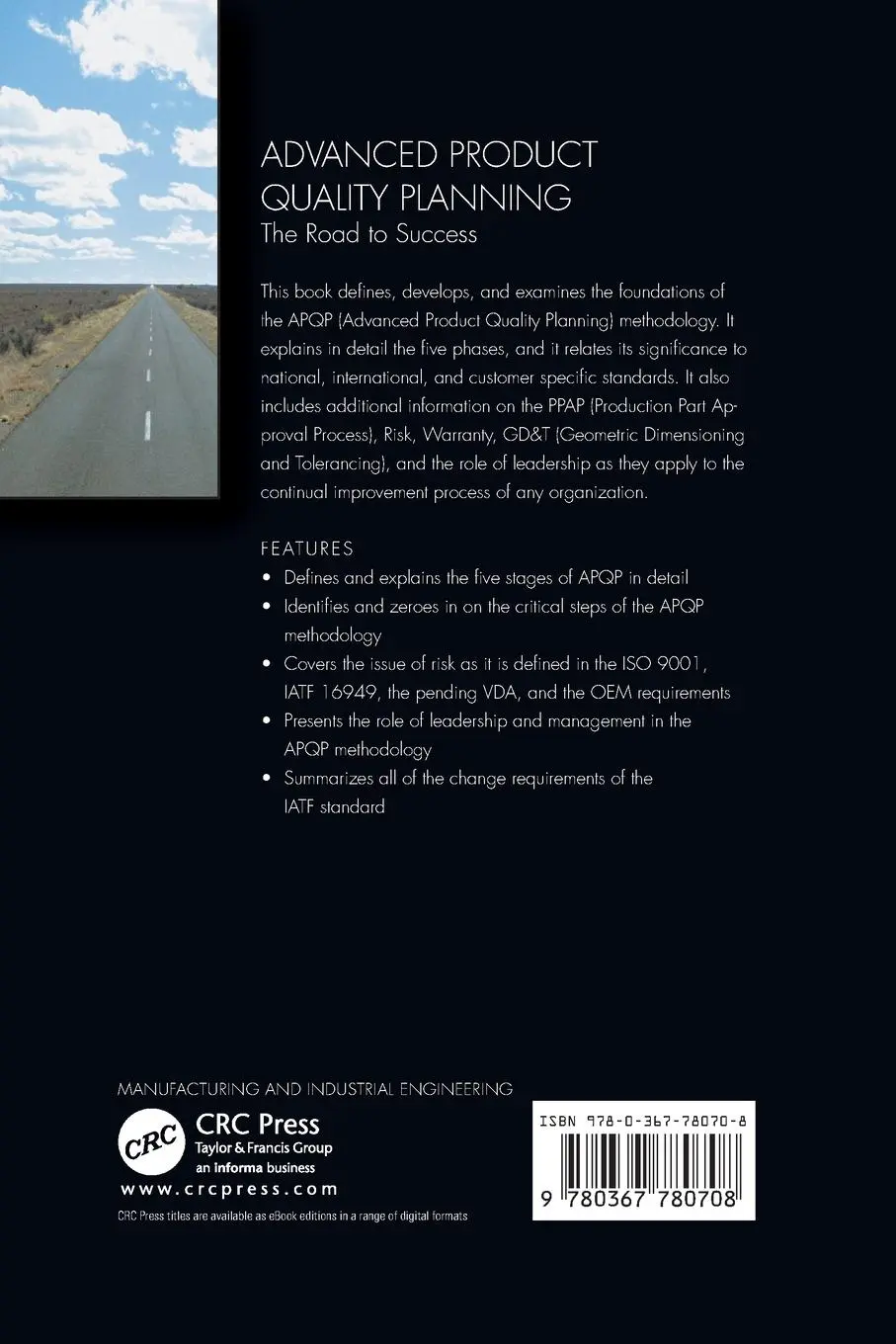 Rückseite: 9780367780708 | Advanced Product Quality Planning | The Road to Success | Stamatis