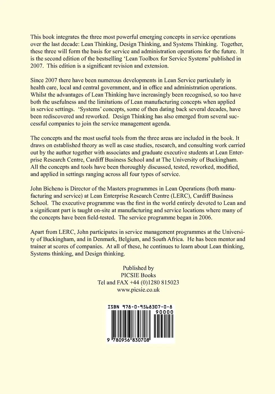 Rückseite: 9780956830708 | The Service Systems Toolbox | John Bicheno | Taschenbuch | Englisch