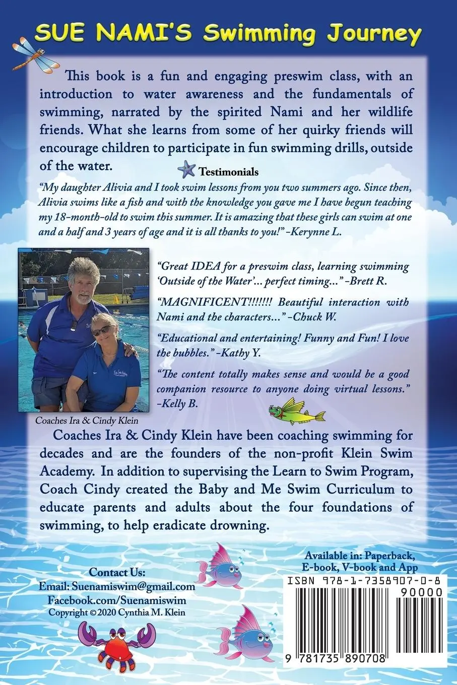 Rückseite: 9781735890708 | Sue Nami's Swimming Journey | Coach Cindy Klein | Taschenbuch | 2020