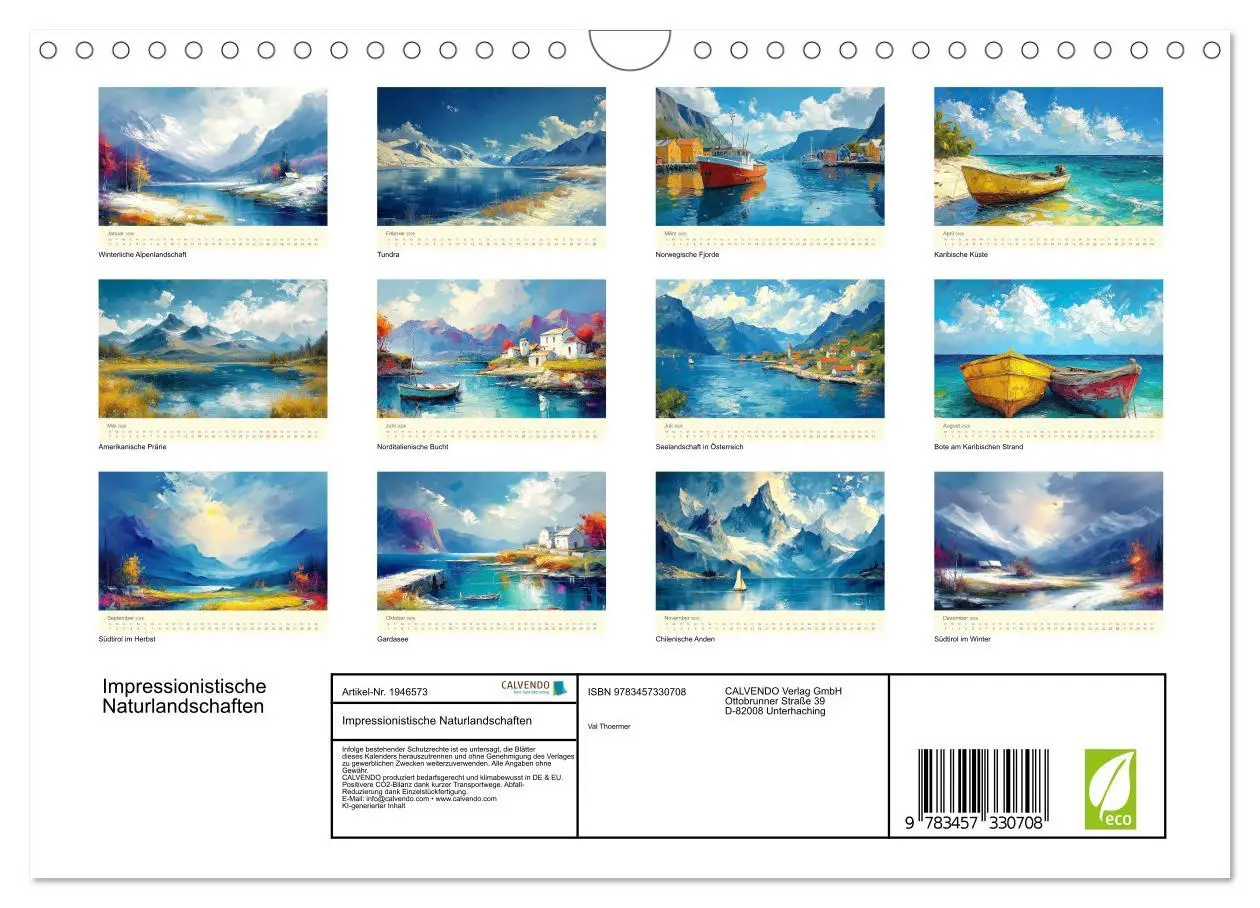 Bild: 9783457330708 | Impressionistische Naturlandschaften (Wandkalender 2026 DIN A4...