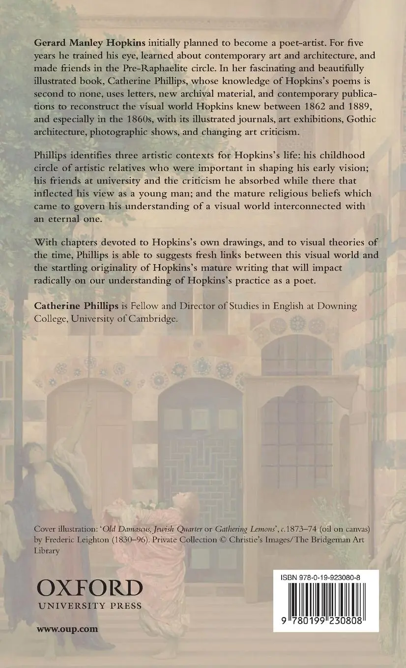 Rückseite: 9780199230808 | Gerard Manley Hopkins and the Victorian Visual World | Phillips | Buch