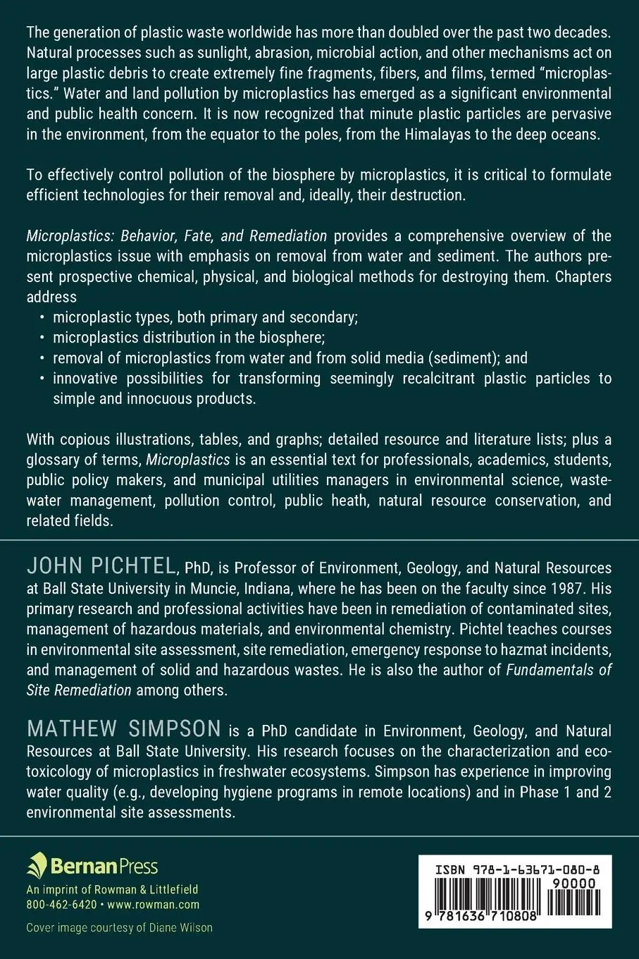 Rückseite: 9781636710808 | Microplastics | Behavior, Fate, and Remediation | John Pichtel (u. a.)