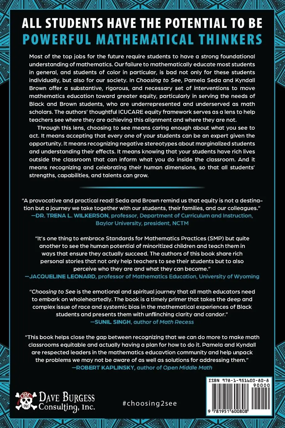 Rückseite: 9781951600808 | Choosing to See | A Framework for Equity in the Math Classroom | Buch