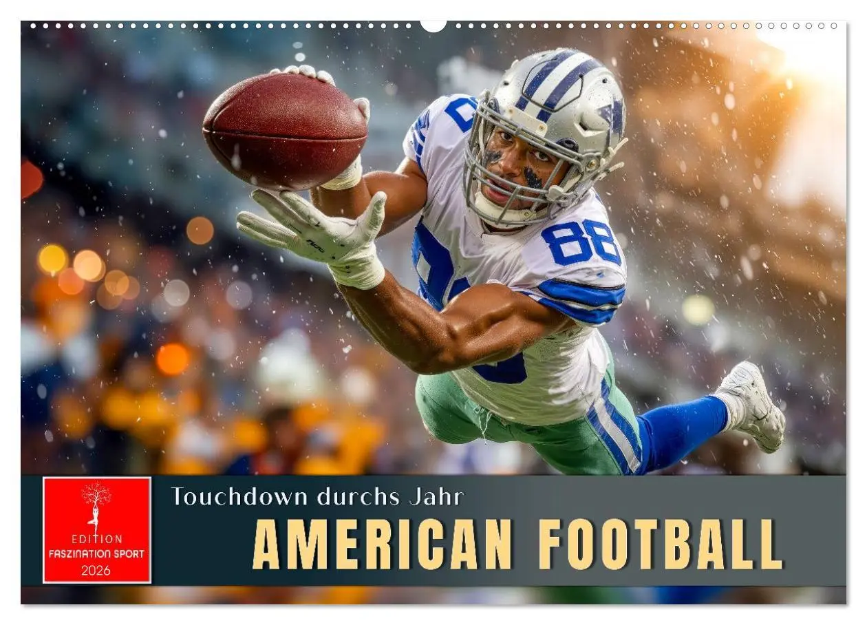 Cover: 9783516650808 | American Football - Touchdown durchs Jahr (Wandkalender 2026 DIN A2...