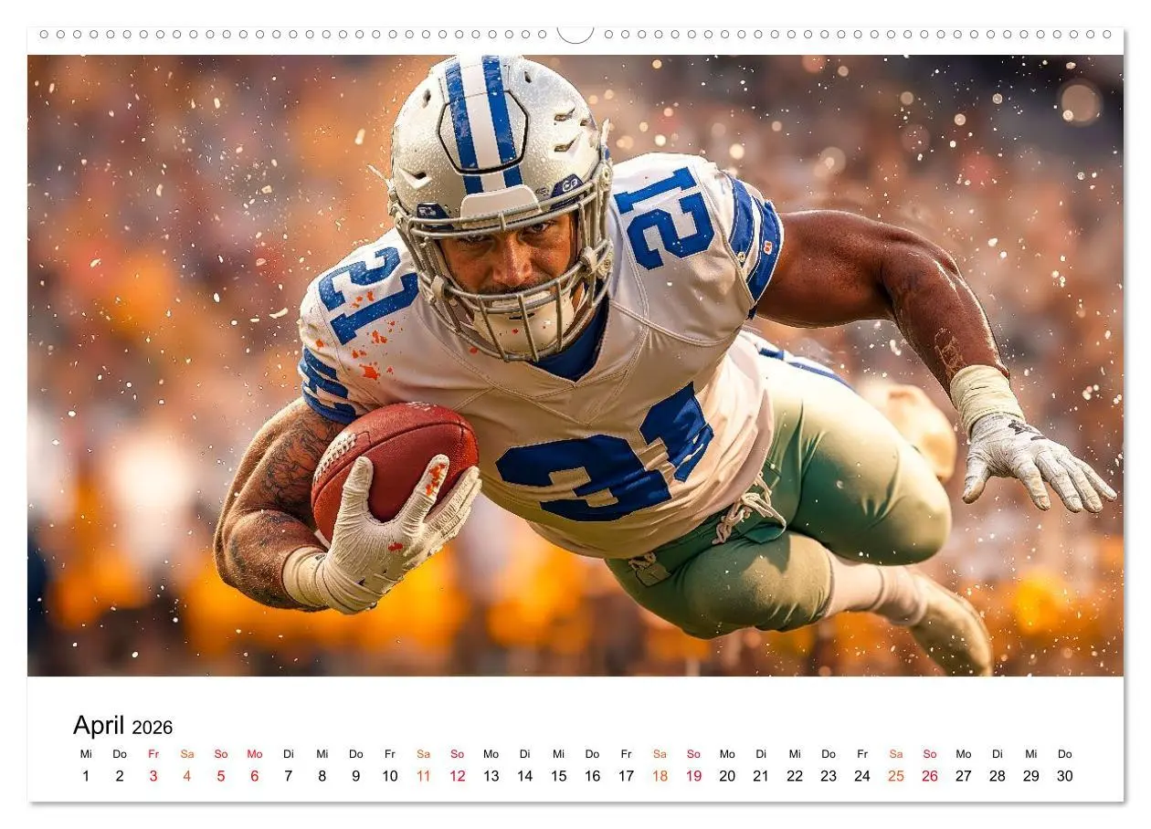 Bild: 9783516650808 | American Football - Touchdown durchs Jahr (Wandkalender 2026 DIN A2...