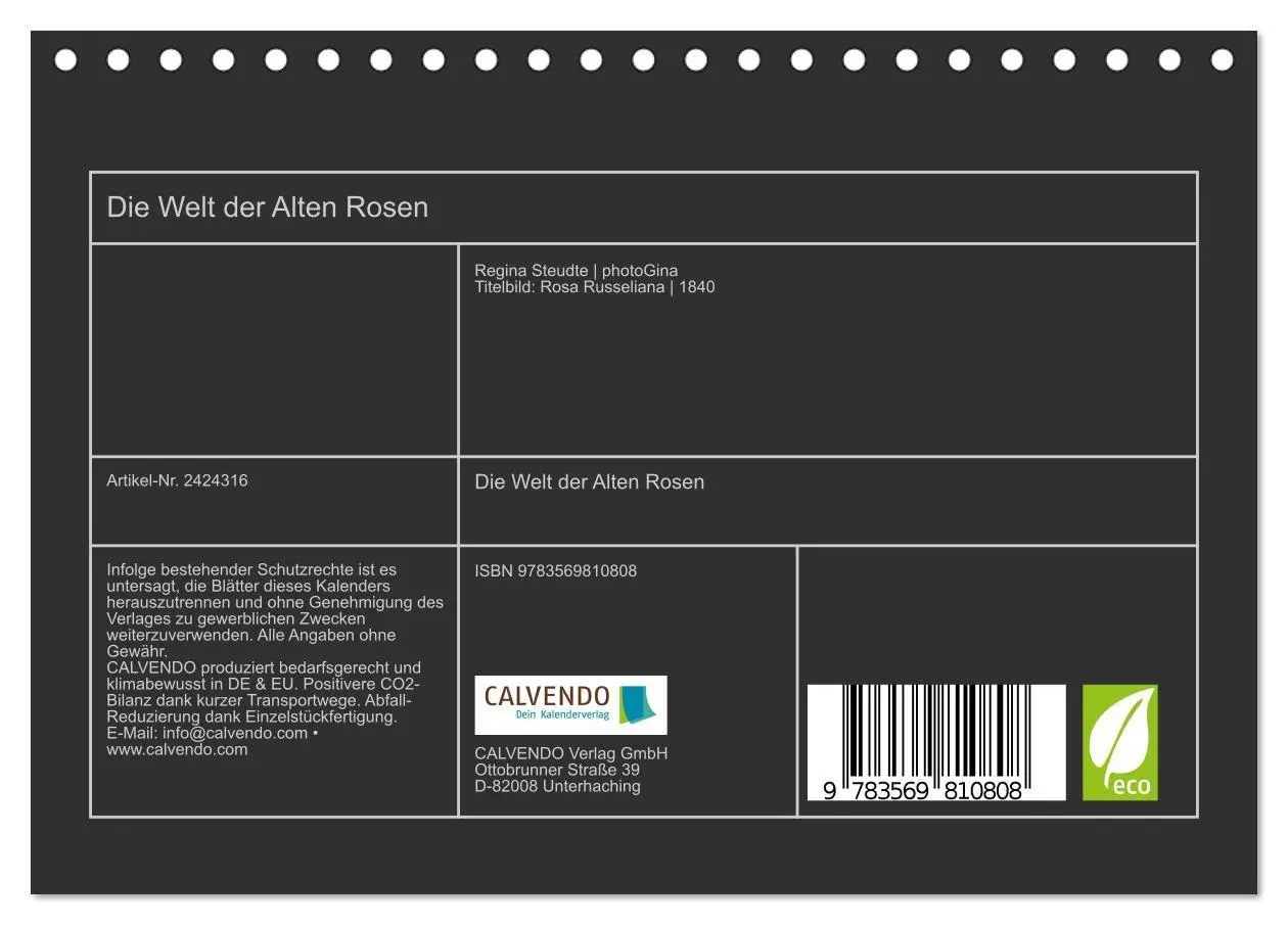 Bild: 9783569810808 | Die Welt der Alten Rosen (Tischkalender 2027 DIN A5 quer), CALVENDO...