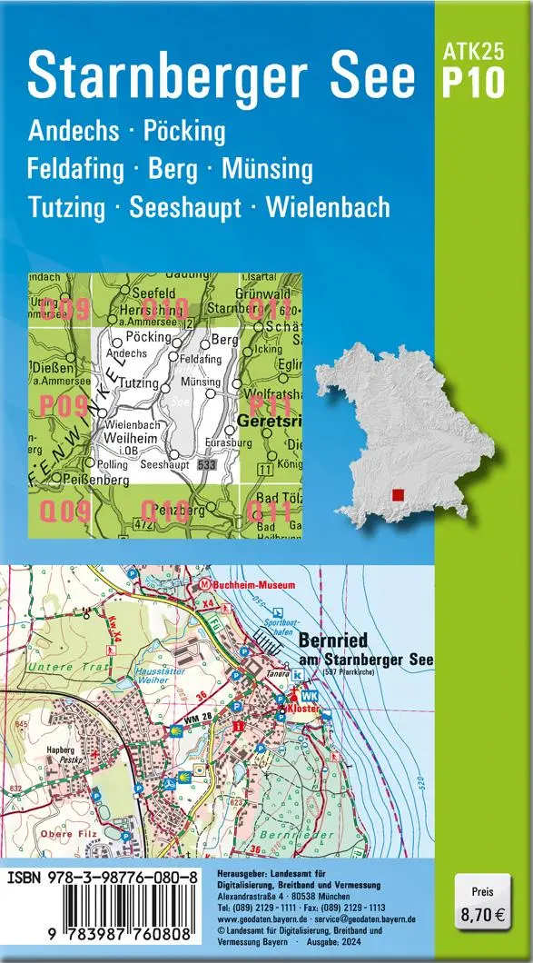 Rückseite: 9783987760808 | ATK25-P10 Starnberger See (Amtliche Topographische Karte 1:25000)