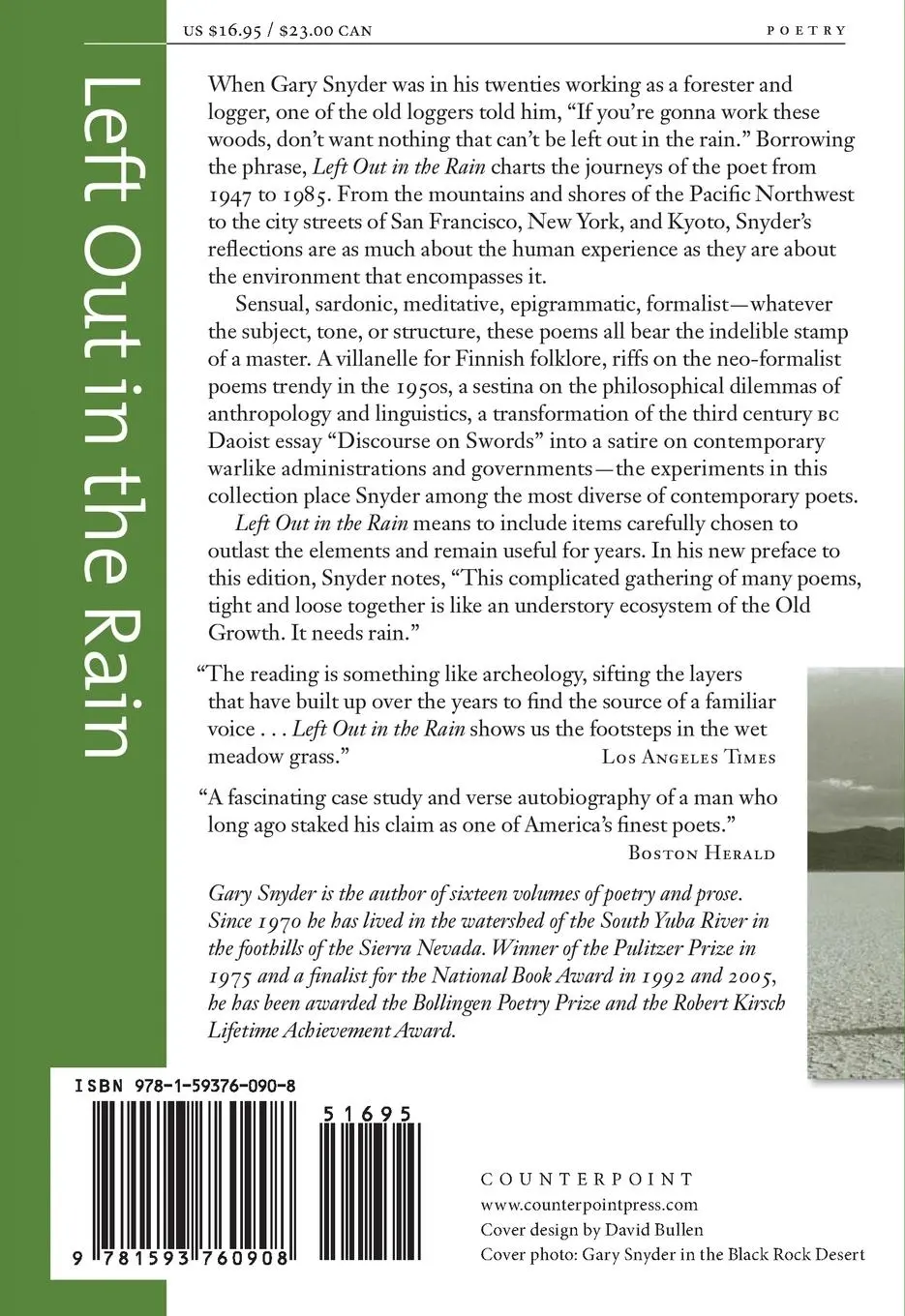 Rückseite: 9781593760908 | Left Out in the Rain | Poems | Gary Snyder | Taschenbuch | Englisch