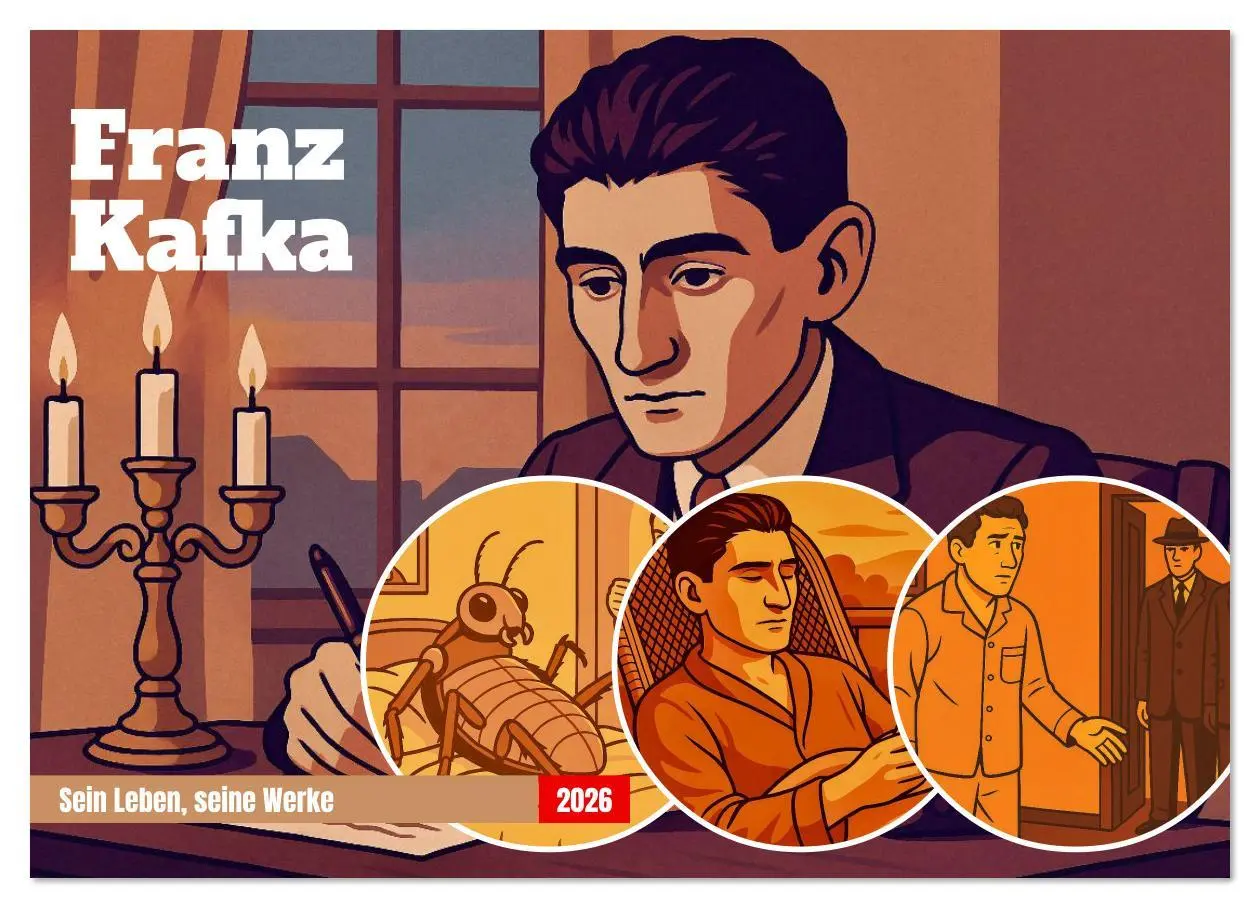 Cover: 9783516640908 | Franz Kafka (Wandkalender 2026 DIN A4 quer), CALVENDO Monatskalender