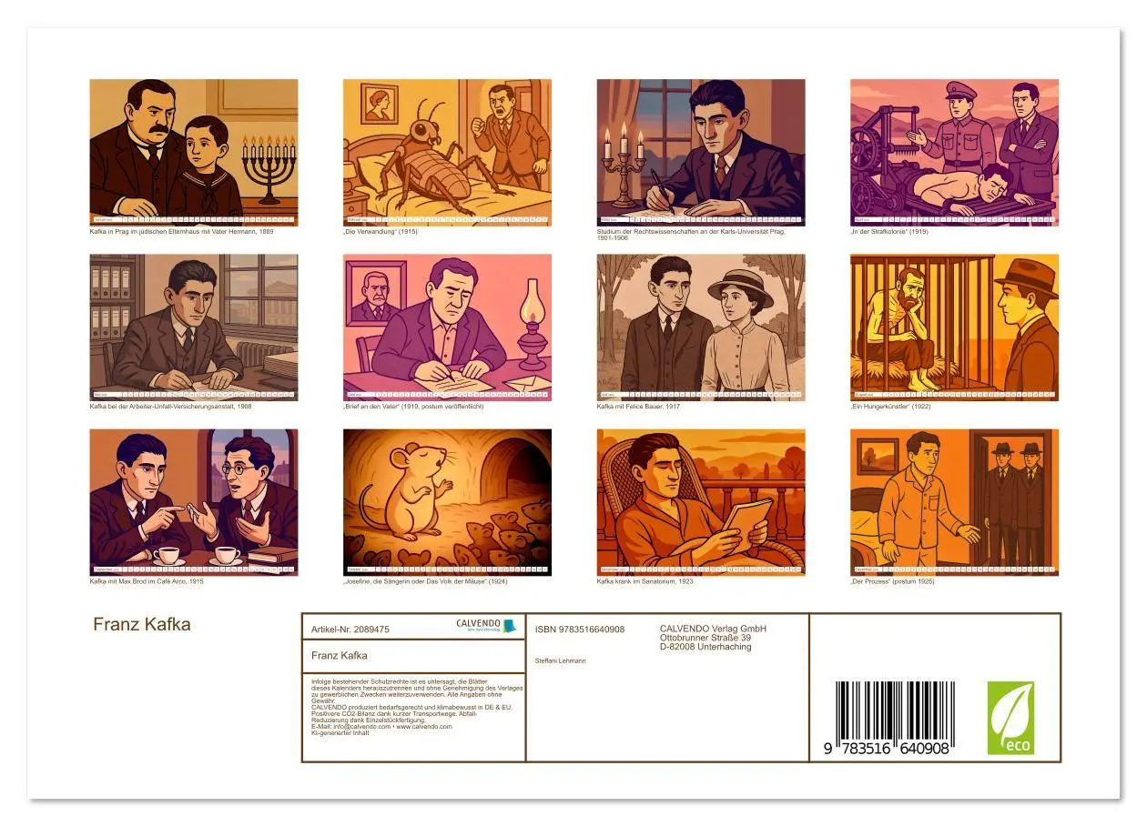 Bild: 9783516640908 | Franz Kafka (Wandkalender 2026 DIN A4 quer), CALVENDO Monatskalender