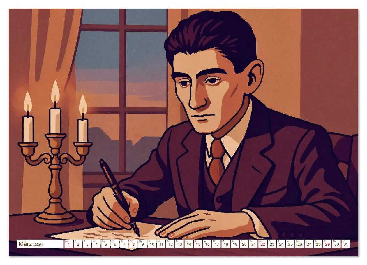 Bild: 9783516640908 | Franz Kafka (Wandkalender 2026 DIN A4 quer), CALVENDO Monatskalender