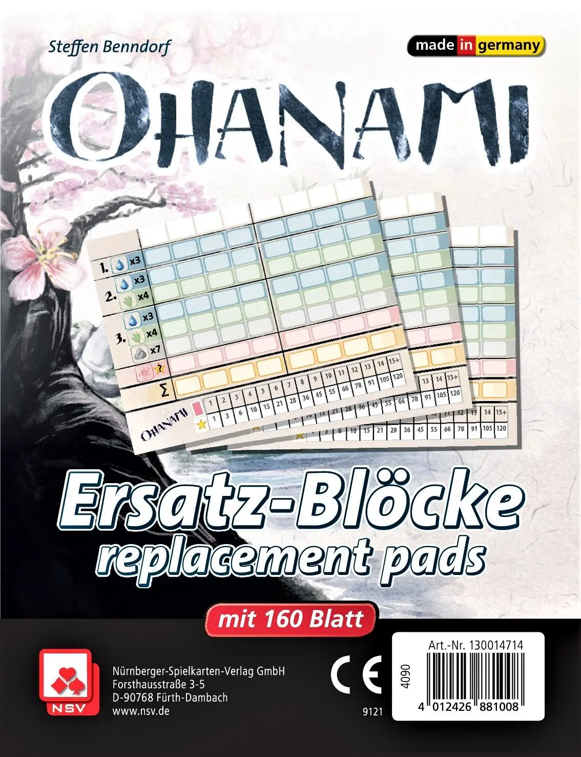 Cover: 4012426881008 | Ohanami - Ersatzblöcke (2er) | NSV - Nürnberger Spielkarten Verlag