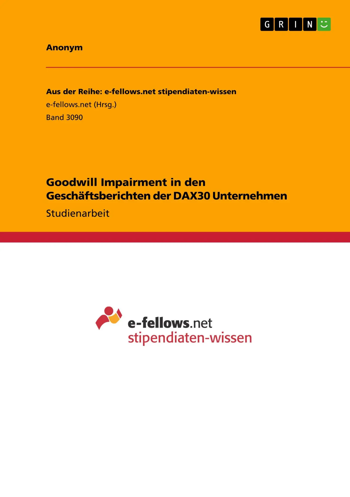 Cover: 9783668931008 | Goodwill Impairment in den Geschäftsberichten der DAX30 Unternehmen