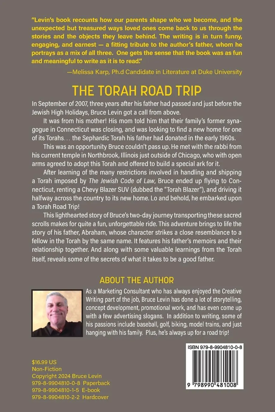 Rückseite: 9798990481008 | The Torah Road Trip | Abraham Rides Shotgun | Bruce R Levin | Buch
