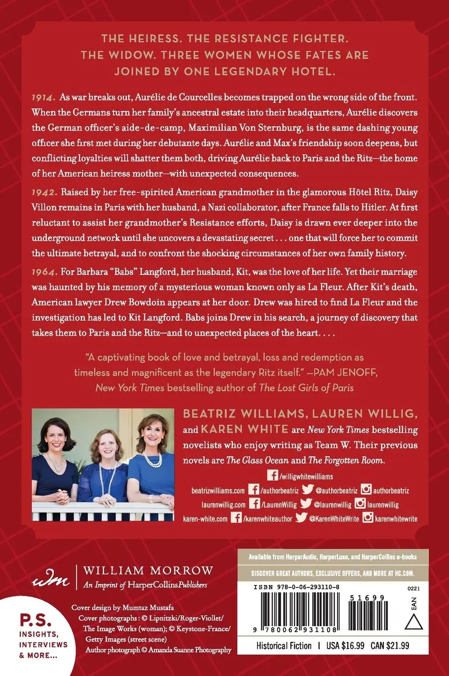 Rückseite: 9780062931108 | All the Ways We Said Goodbye | A Novel of the Ritz Paris | Taschenbuch