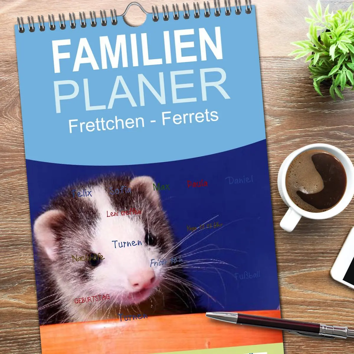 Bild: 9783516521108 | Familienplaner 2026 - Frettchen - Ferrets mit 5 Spalten...