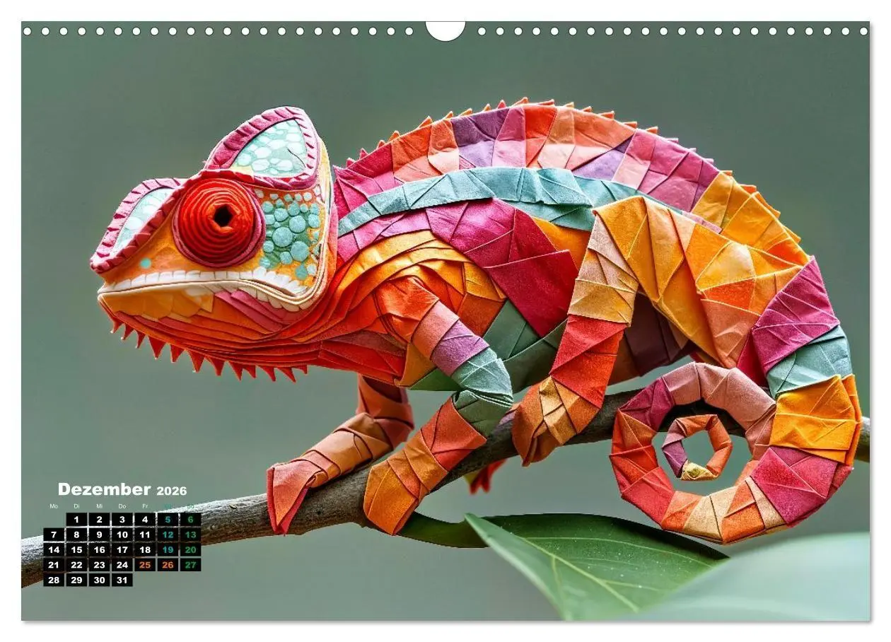 Bild: 9783516691108 | Chamäleon Artwork (Wandkalender 2026 DIN A3 quer), CALVENDO...