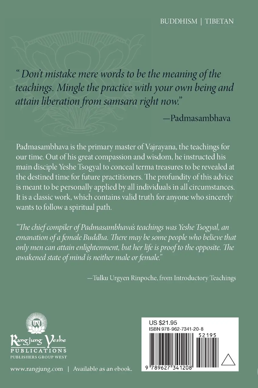 Rückseite: 9789627341208 | Advice from the Lotus-Born | Padmasambhava | Taschenbuch | Englisch