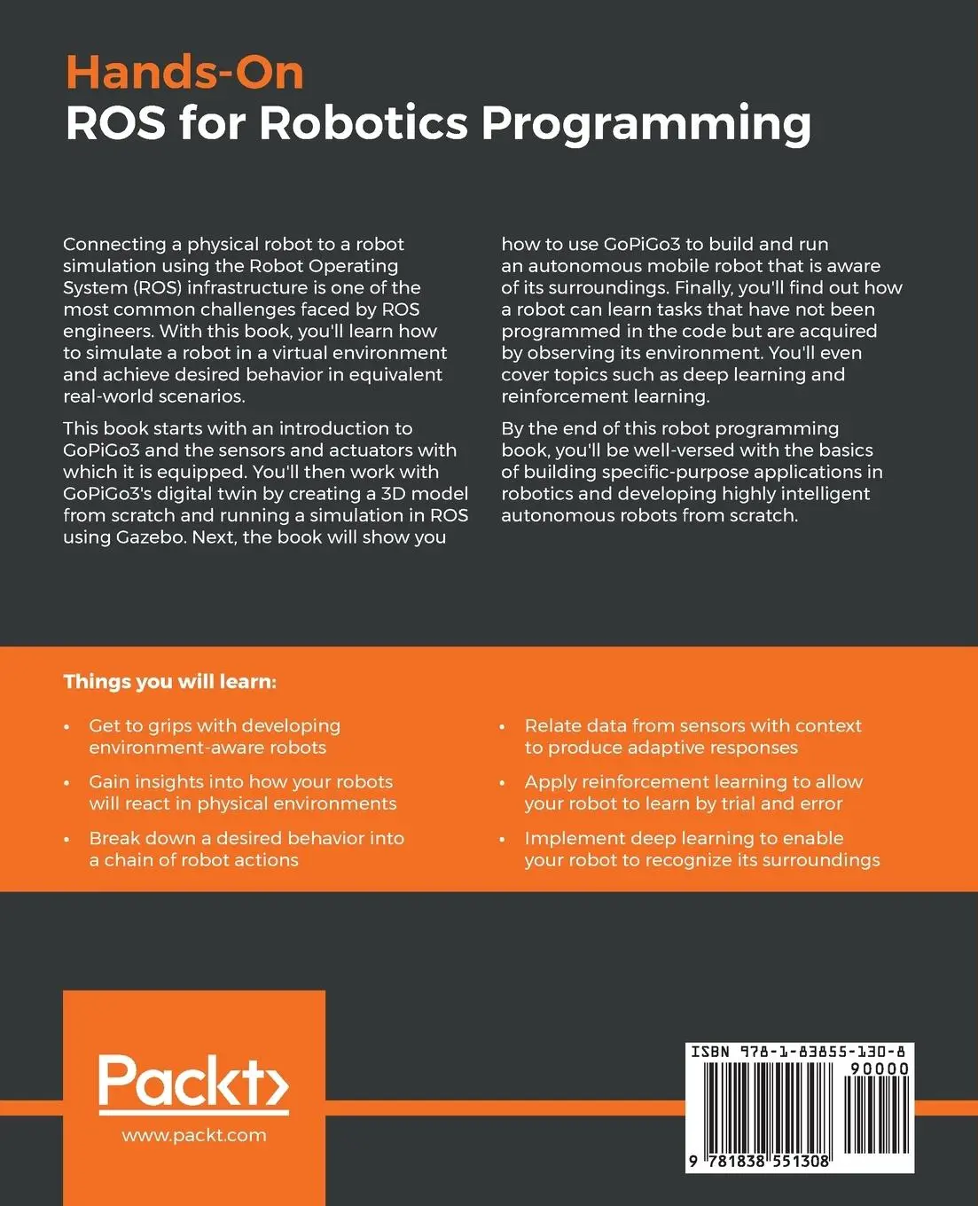 Rückseite: 9781838551308 | Hands-On ROS for Robotics Programming | Bernardo Ronquillo Japón