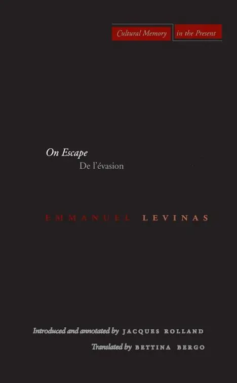 Cover: 9780804741408 | On Escape | de l'Évasion | Emmanuel Levinas | Taschenbuch | Englisch