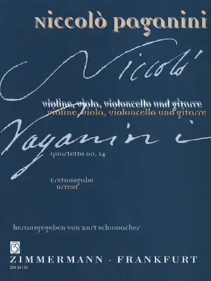Cover: 9790010341408 | Quartet No.14 | Urtext | Nicolò Paganini | Partitur + Stimmen
