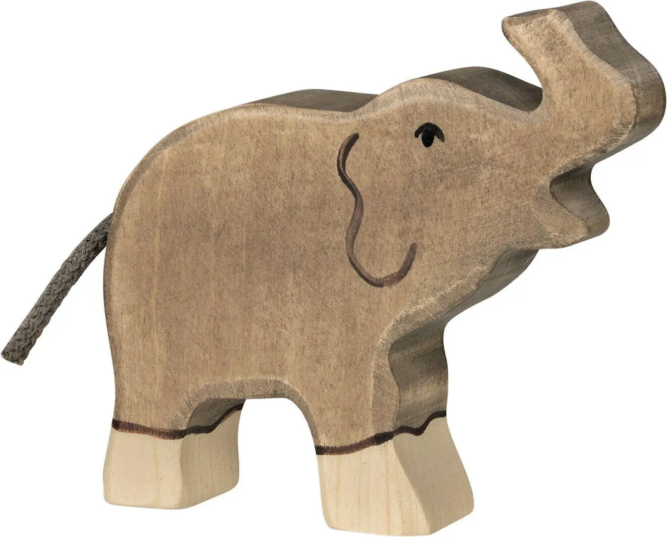Cover: 4013594801508 | Elefant, klein, Rüssel hoch | ca. 11 x 2,3 x 9 cm, Holz, per Stück