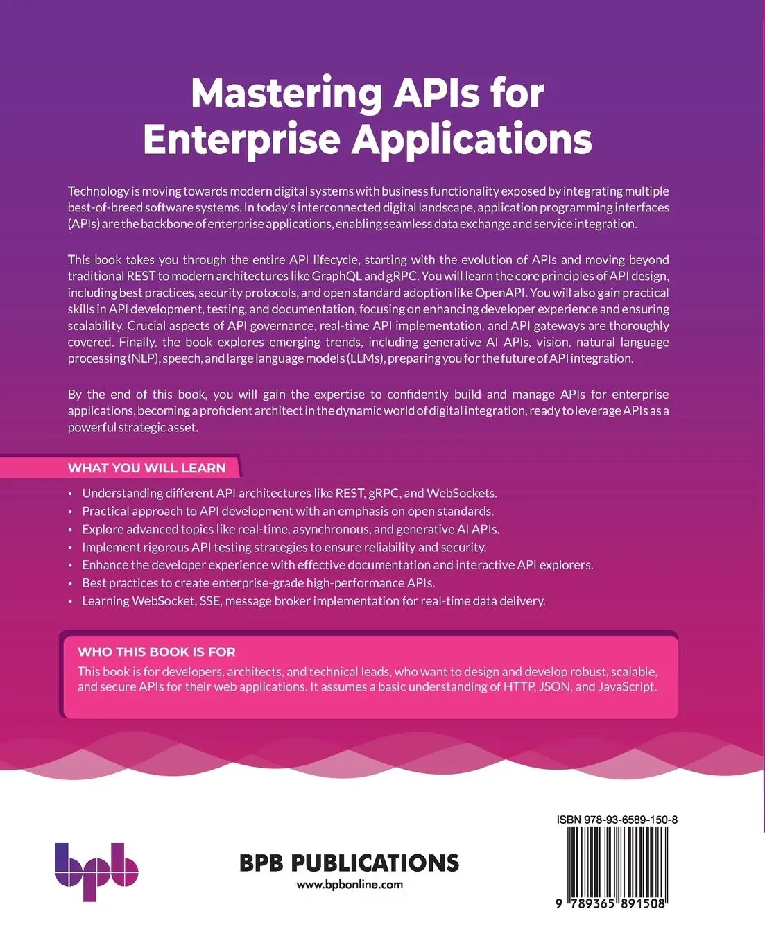 Rückseite: 9789365891508 | Mastering APIs for Enterprise Applications | Rajan Subramanian | Buch